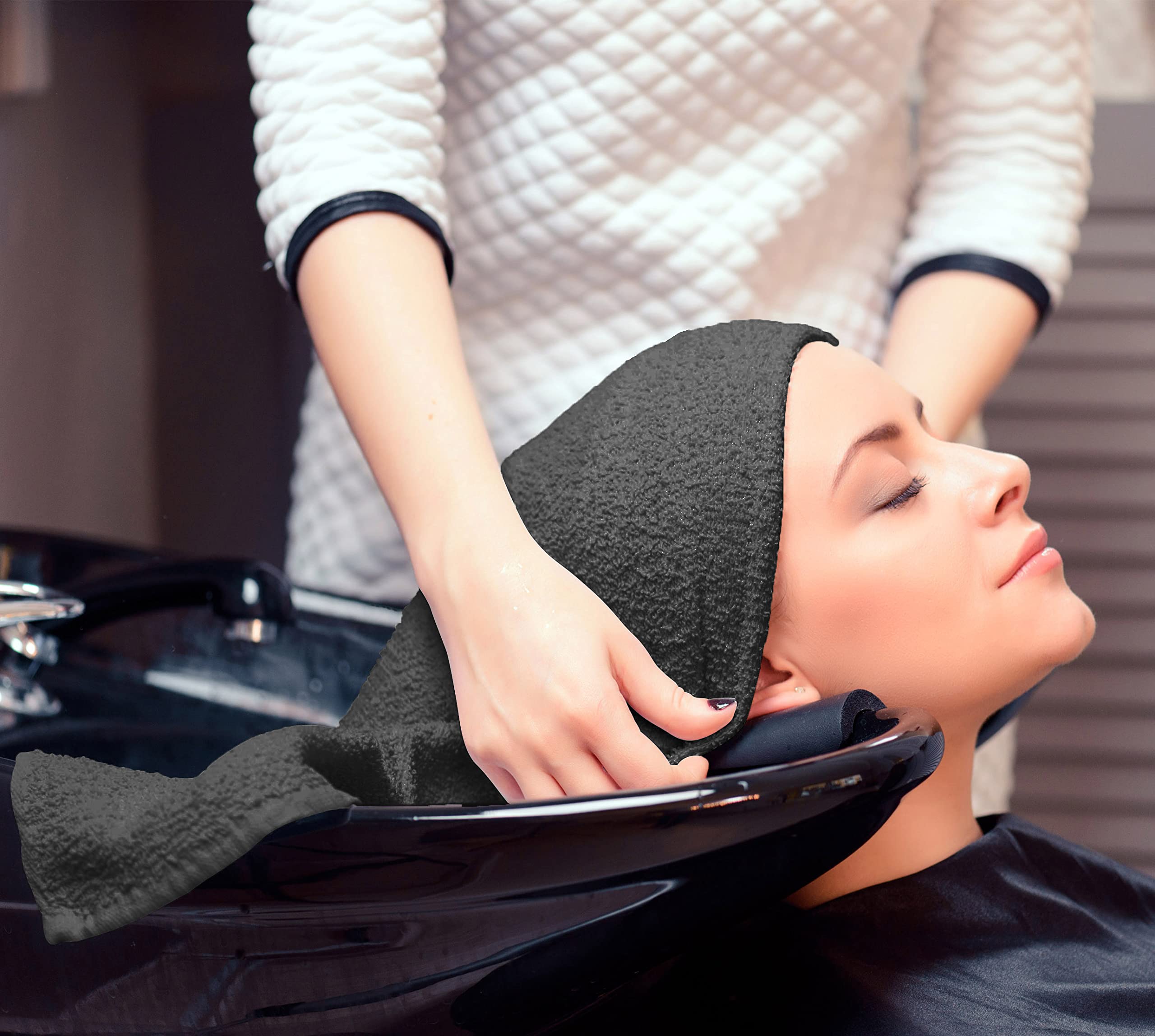 Towel and Linen Mart Grey Salon Towels, Pack of 12 (Not Bleach Proof, 16 x 27 Inches) Highly Absorbent Towels for Hand, Salon, G